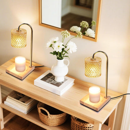 TigQiang Candle Warmer Lamp with Timer Dimmer, Birthday Gifts for Women Mom, House Warming Gifts, Elegant New Home Decor, Wax Warmer for Jar Candles, Heater Lamp for Scented Wax, Amber Glass