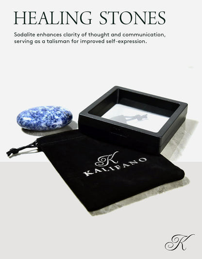 KALIFANO Palm Stone with Healing & Calming Effects - AAA+ Grade High Energy Worry Stone with Information Card - Reiki Crystal Used for Courage (Family Owned and Operated)