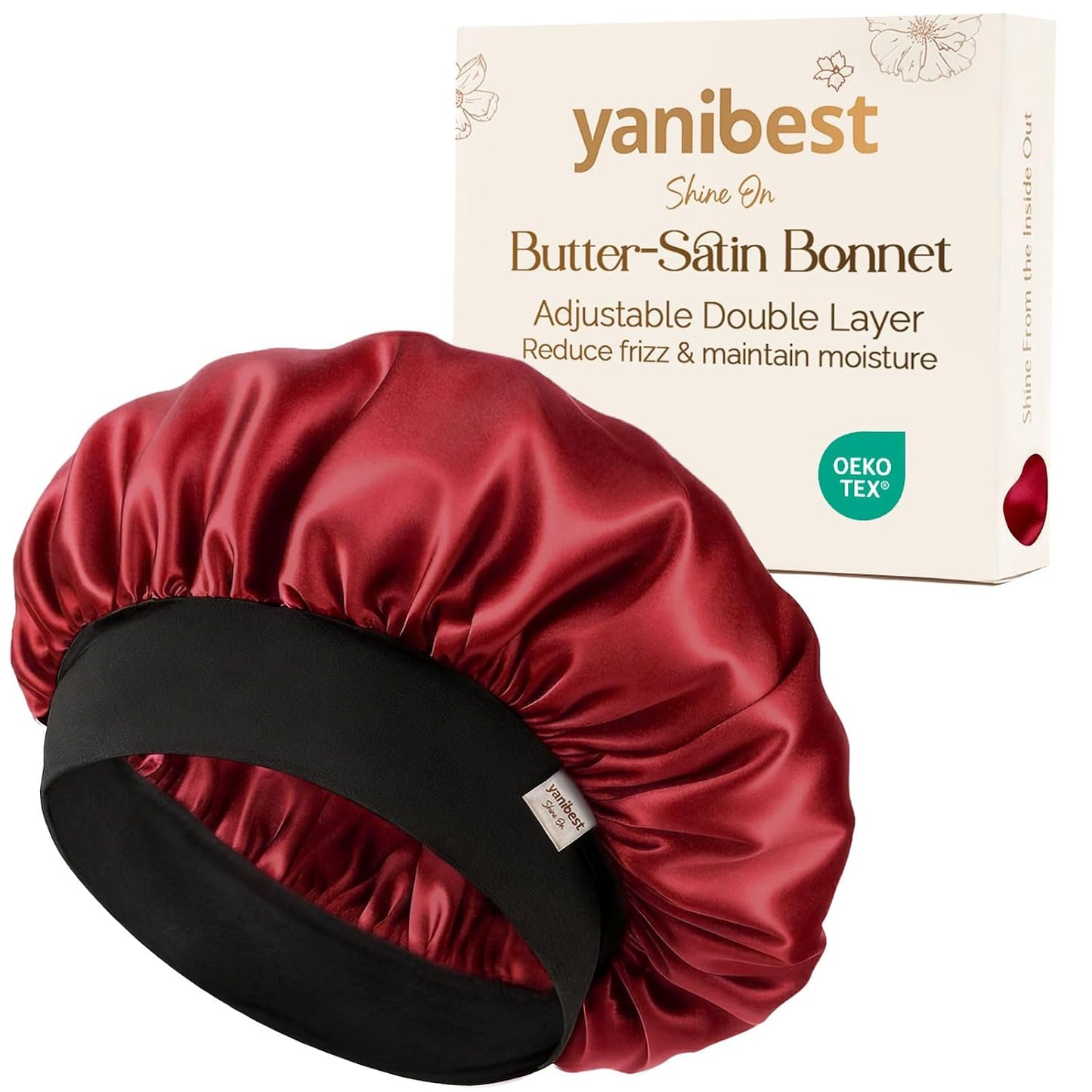 Yanibest Small Satin Bonnet for Men, Hair Bonnet for Short Hair Waves, Stay-on Night Cap, Daily Use for Sleeping Gym Outdoor, Black