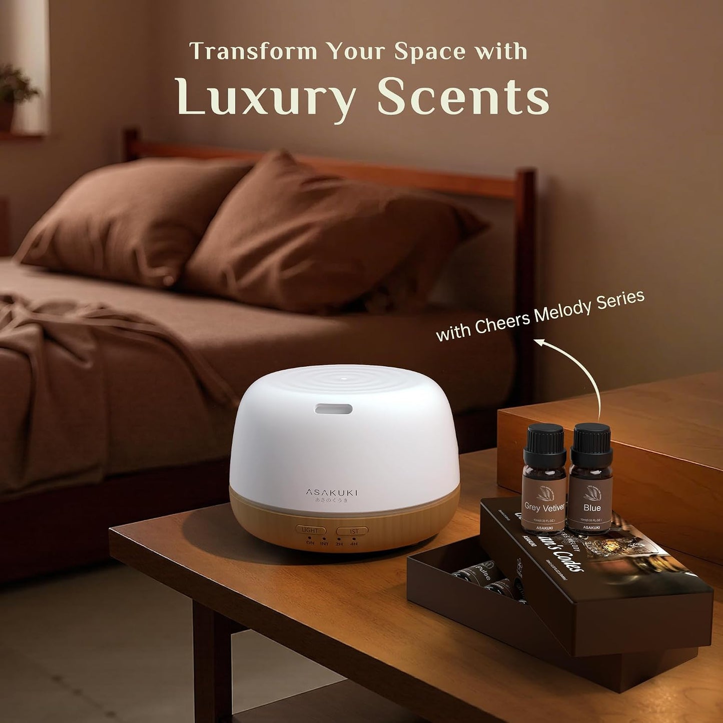 ASAKUKI Essential Oils for Diffuser –6 Mood Essential Oil Blends (Breathe, Uplift, Sensual, Balance, Unwind, Rest) for Morning to Night Rituals, Home & Daily Use-Thoughtful Gift