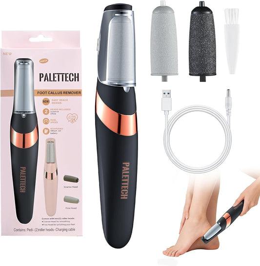 Foot Callus Remover, Electric Callus Remover for Feet with Dual Roller Heads, 2 Speeds & LED Light, 3× Faster Than Manual, 90-Min Runtime, Pedicure Tools for Feet, Foot File for Home Use