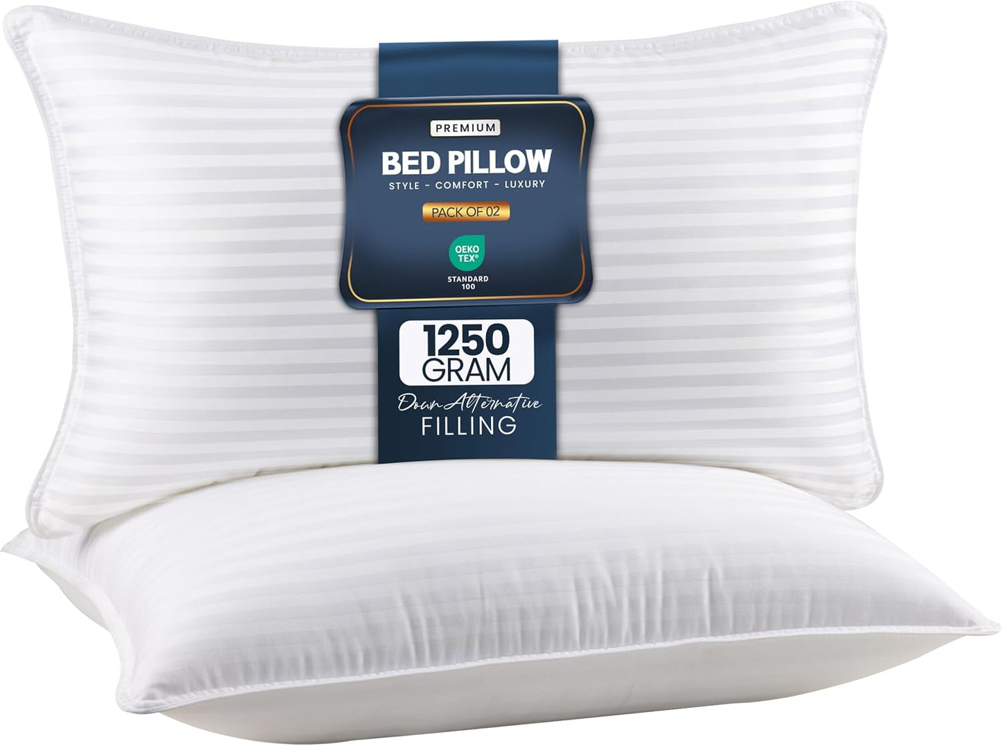 Utopia Bedding Bed Pillows for Sleeping Queen Size (White), Set of 2, Down Alternative Pillow for Sleeping, Cooling Hotel Quality Pillow Set for Back, Stomach or Side Sleepers