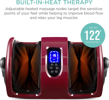 Best Choice Products Shiatsu Foot Massager with Heat for Plantar Fasciitis & Neuropathy, Kneading Foot & Calf Massager with Remote, 360° Adjustable Handle, Rolling & Compression Massage - Satin Black