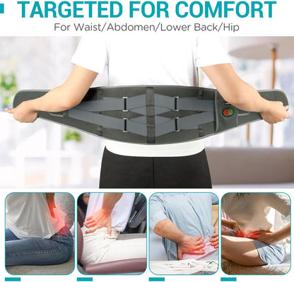 Comfytemp Cordless Heating Pad with Massager for Back, Birthday Gifts for Women Men, FSA Eligible HSA Portable Lower Back Massager Rechargeable Wireless Electric, Mom Dad Seniors 3 Heat 30mins Off