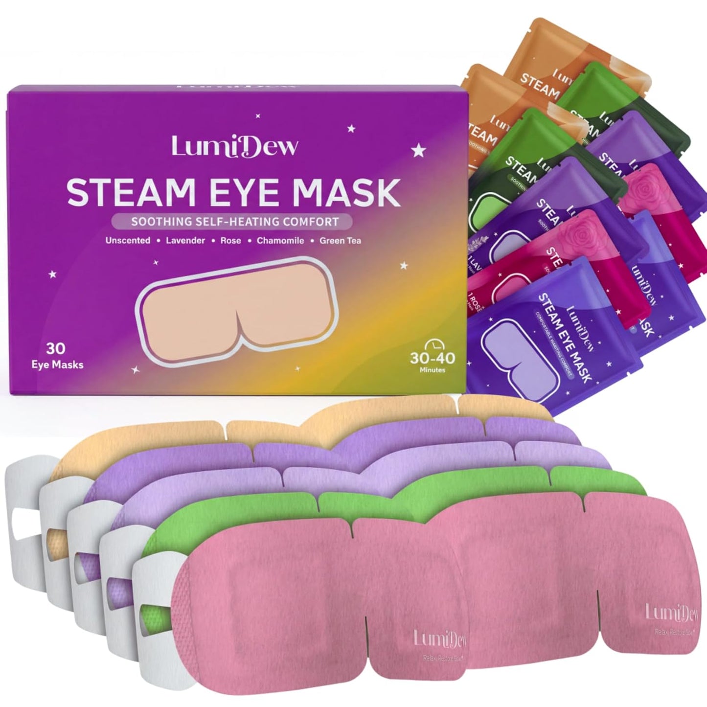 Steam Eye Mask, Self Heating Heated Eye Mask for Sleep, Warm Compress for Eyes, Moist Heat for Dry Eye Relief, Stye Eye Treatment, Spa, Travel Essentials, Unscented 16 Pack