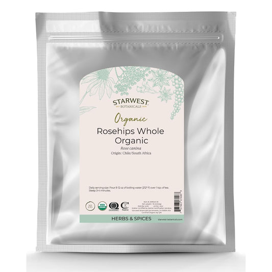 Starwest Botanicals Rosehips Whole Organic, Seedless - Bulk 1 lb Bag