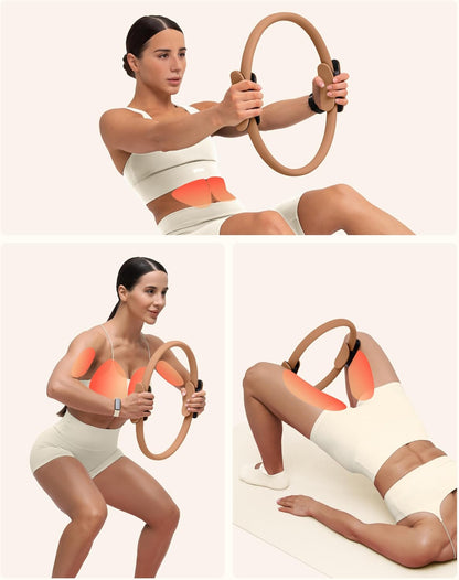 BetterMe Toning Pilates Ring – Magic Circle Pilates Ring for Strength & Flexibility – 15 Inch Fitness Ring for Home Pilates & Yoga Workouts