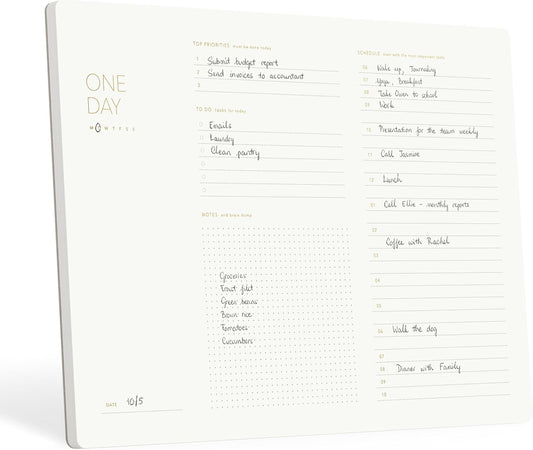 Pinesman - One Week - Elegant Undated Weekly Desk Planner, Gold Foiled, A4, Minimalist Weekly To Do List Notepad, Daily Schedule, Work Week Planner Pad, Eco-friendly, FSC™ Certified
