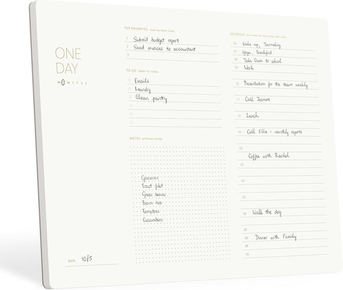 Daily Planner Notepad, A4, 52 Sheets, Undated,Time Blocking,Hourly Schedule