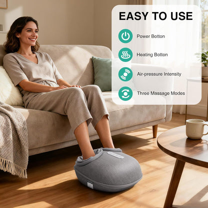 Medcursor Foot Massager with Heat - Shiatsu Feet Massage Machine Delivers Relief for Tired Muscles & Plantar, Deep Kneading Therapy, Multi-Level Settings for Home, Office Use, Size up to 13"