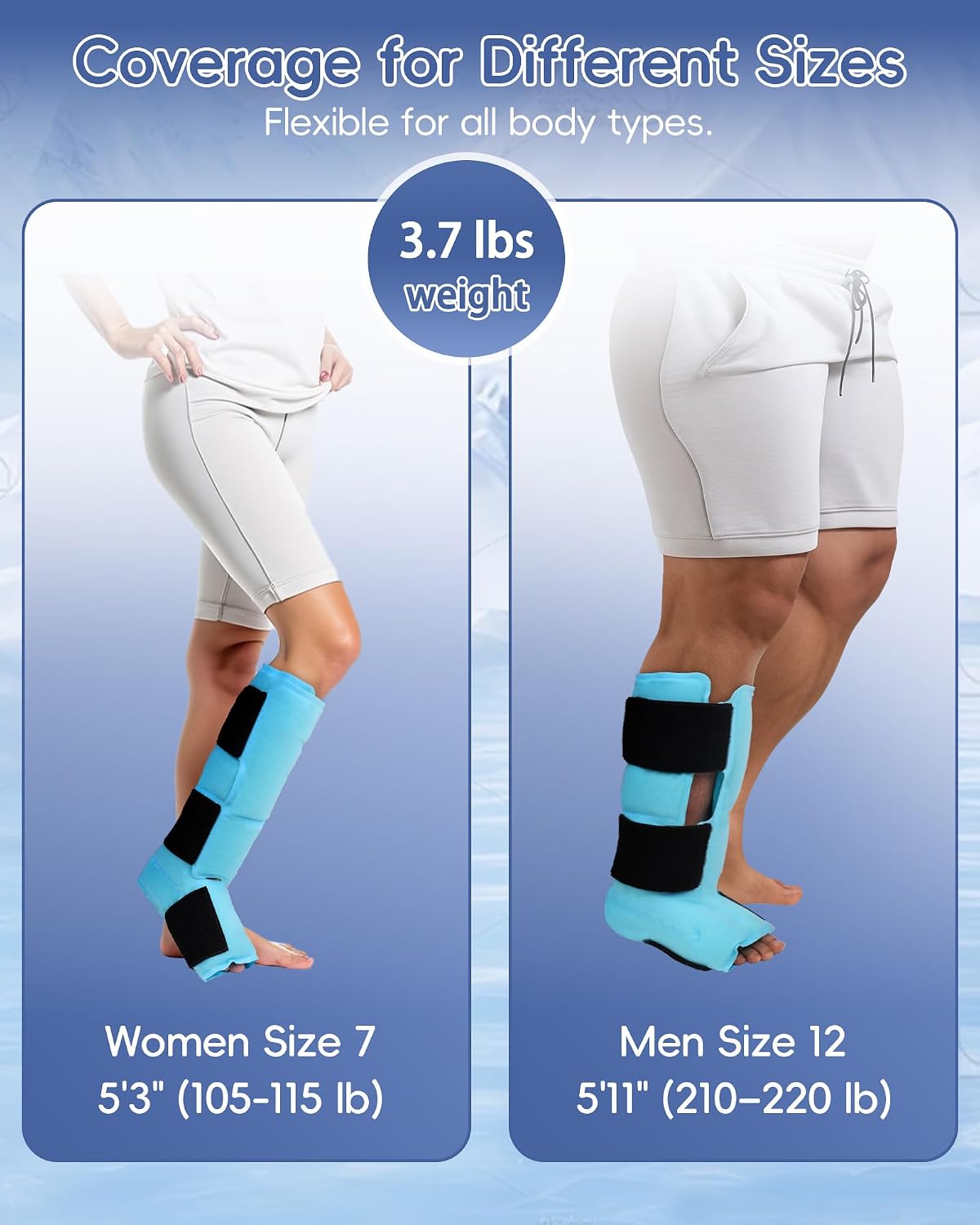 Comfytemp Ankle Ice Pack Wrap Brace for Swelling, Foot Pain Relief, 2 Gel Packs for Injuries Reusable, Hot Cold Compress Therapy for Plantar Fasciitis Relief, Heel Spur, Achilles Tendonitis, Swelling