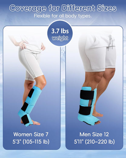 Comfytemp Ankle Ice Pack Wrap Brace for Swelling, Foot Pain Relief, 2 Gel Packs for Injuries Reusable, Hot Cold Compress Therapy for Plantar Fasciitis Relief, Heel Spur, Achilles Tendonitis, Swelling