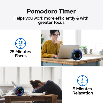 Visual Timer for Kids Kitchen Timer Pomodoro Magnetic Visual Countdown | Smart Gravity Sensing Timer with Large Display Loud Alarm for Study Cooking Classroom Homework Time Management