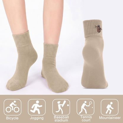 Eurzom 10 Pairs Socks Womens Crew Elastic Ankle Length Cotton Socks Aesthetic Cute Lightweight Low Cut Gifts for Women - Colors A