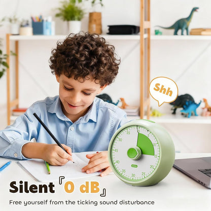 Visual Timer for Kids 60-Minute Countdown Timer with Optional Alarm, Focus Tool for ADHD & Autism, Time Management for Homework, Chores, Office, Kitchen, Teaching & Study Routines (Pink)