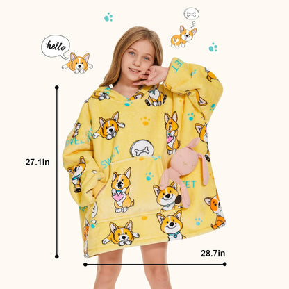 THREE POODLE Wearable Blanket Hoodie for Women, Oversized Sherpa Sweatshirt Blanket for Adults Men, Cozy Hooded Blankets, Gifts for Teen Girls Women Mom Sister
