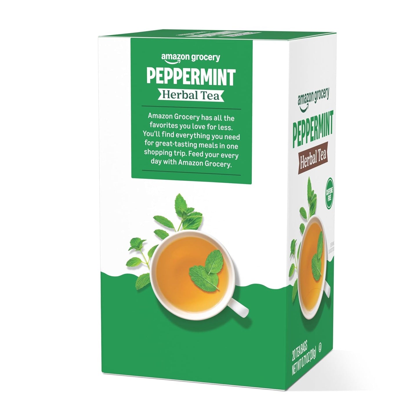 Amazon Grocery, Peppermint Herbal Tea Bags, 20 Ct