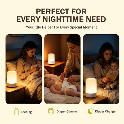 G Keni Nursery Night Light for Baby, Portable LED Touch Night Lamp for Kids and Adult, Breastfeeding, Sleep Aid, USB Rechargeable Nursing Lamp, Bedside Dimmable Warm Night Light, Soft Eye Caring