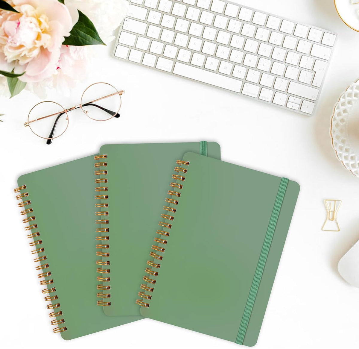 Utron 3 PCS Small Spiral Notebook 5x7, Notebooks for Note Taking, Morandi Spiral Journal Notebook, Work Notebook Small Notebooks 5x7 with Strap, Cute Notebooks for Women 70 Sheets/Note Books