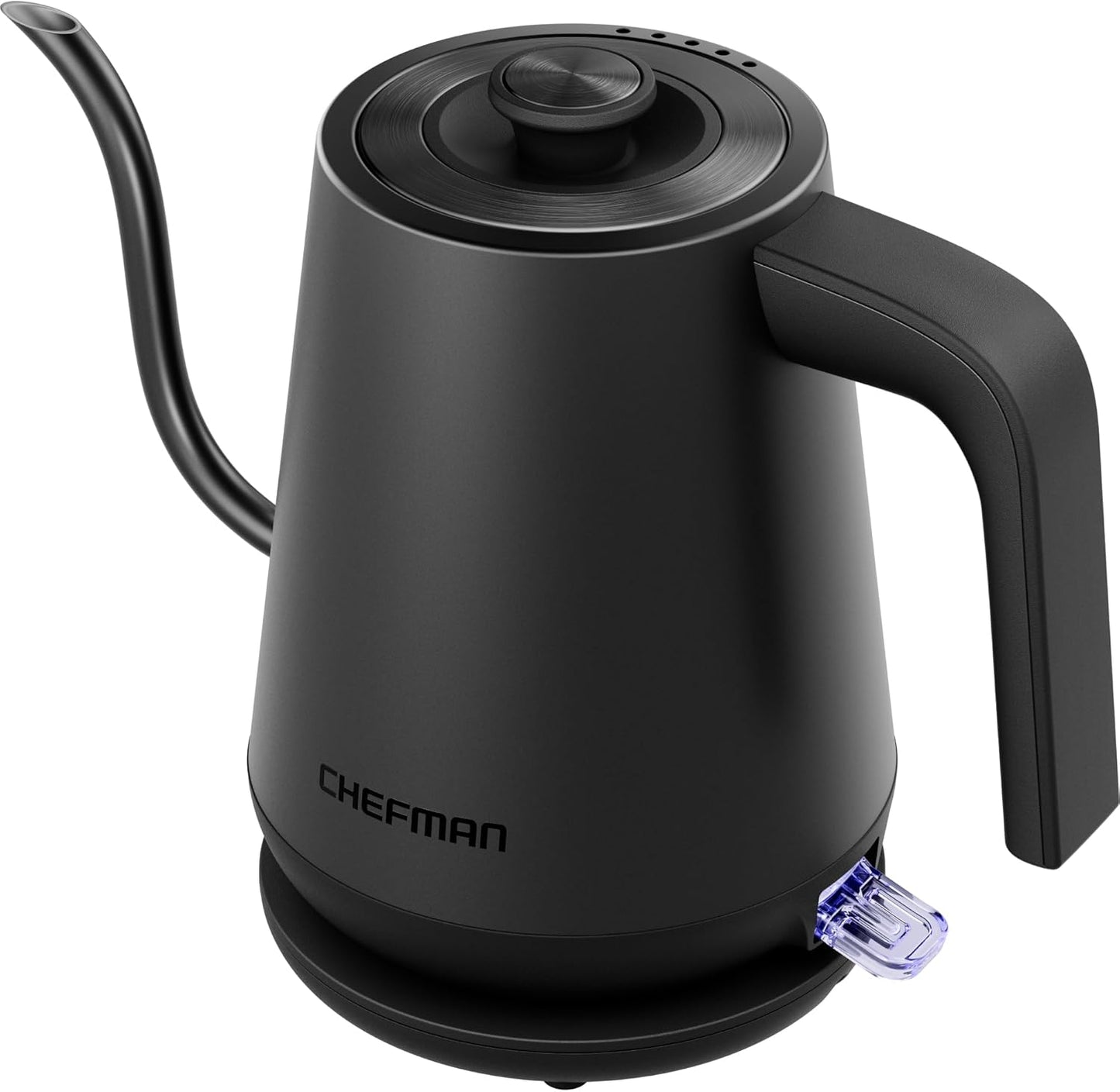 Chefman Gooseneck Electric Kettle, 0.8L Pour Over Tea Kettle for Coffee and Tea, One-Touch Operation, Boil-Dry Protection, Auto Shut-Off, Ultra-Fast Hot Water Boiler – Black