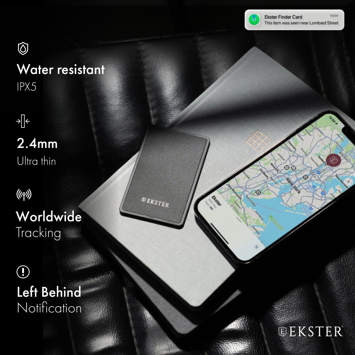 Ekster Finder Card,Wallet Tracker Card,Rechargeable Bluetooth Tracking Card