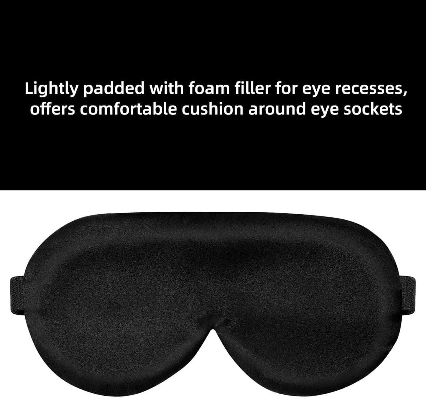 Alaska Bear Sleep Mask Silk Eye Cover with Shaped Pad, Machine Washable | Pressure-free Sleeping, Foam Insert, Upgrade Contour Over Conventional Flat Satin Eye Masks