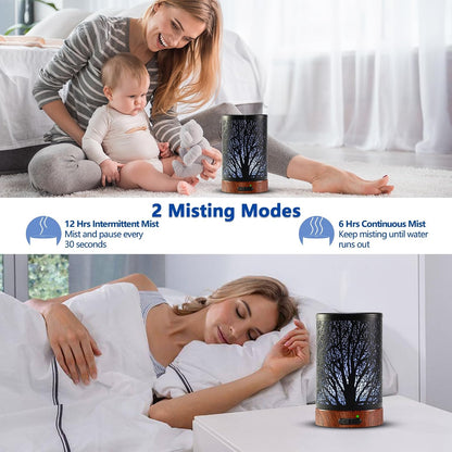EQUSUPRO Essential Oil Diffuser 300ml Metal Electric Ultrasonic Diffuser for Large Room with Auto Shut-Off, 4 Timer Setting &7 Colors Night Light for Home
