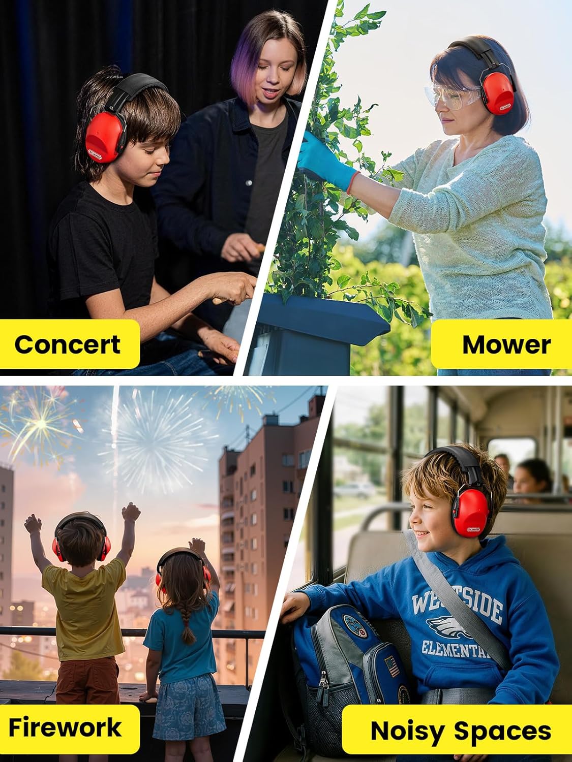 Dr.meter Ear Muffs for Noise Reduction: 27.4SNR Noise Cancelling Headphones for Kids Adults, EM100 Adjustable Hearing Protection Earmuffs for Monster Jam, Autism Sensory, Concerts, Fireworks