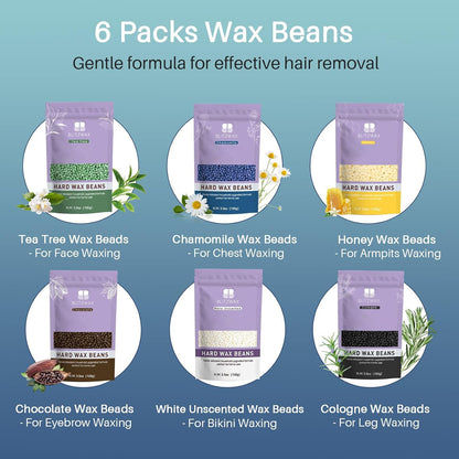 BLITZWAX Brazilian and Bikini Waxing Kit for Women, Hard Wax Warmer for Face, Legs and Body, At Home Hair Removal Kit, Beginner Friendly, Digital Fast Heating, 51 Wax Items