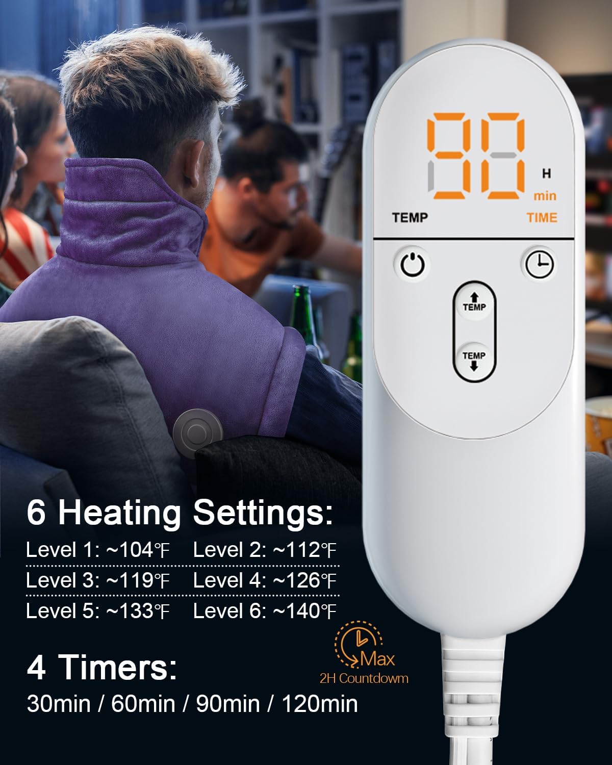 Heating Pad for Neck Shoulders Back, Extra Large Heat Pad for Full Body Relax, Electric Heated Wrap for Seniors, Dad Gifts Fathers Day, Birthday Gifts for Men Women Mom Grandma, ETL Safety Certified