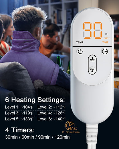 Heating Pad for Neck Shoulders Back, Extra Large Heat Pad for Full Body Relax, Electric Heated Wrap for Seniors, Dad Gifts Fathers Day, Birthday Gifts for Men Women Mom Grandma, ETL Safety Certified