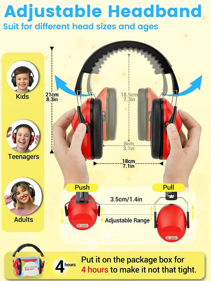 Dr.meter Ear Muffs for Noise Reduction: 27.4SNR Noise Cancelling Headphones for Kids Adults, EM100 Adjustable Hearing Protection Earmuffs for Monster Jam, Autism Sensory, Concerts, Fireworks- 3PACK