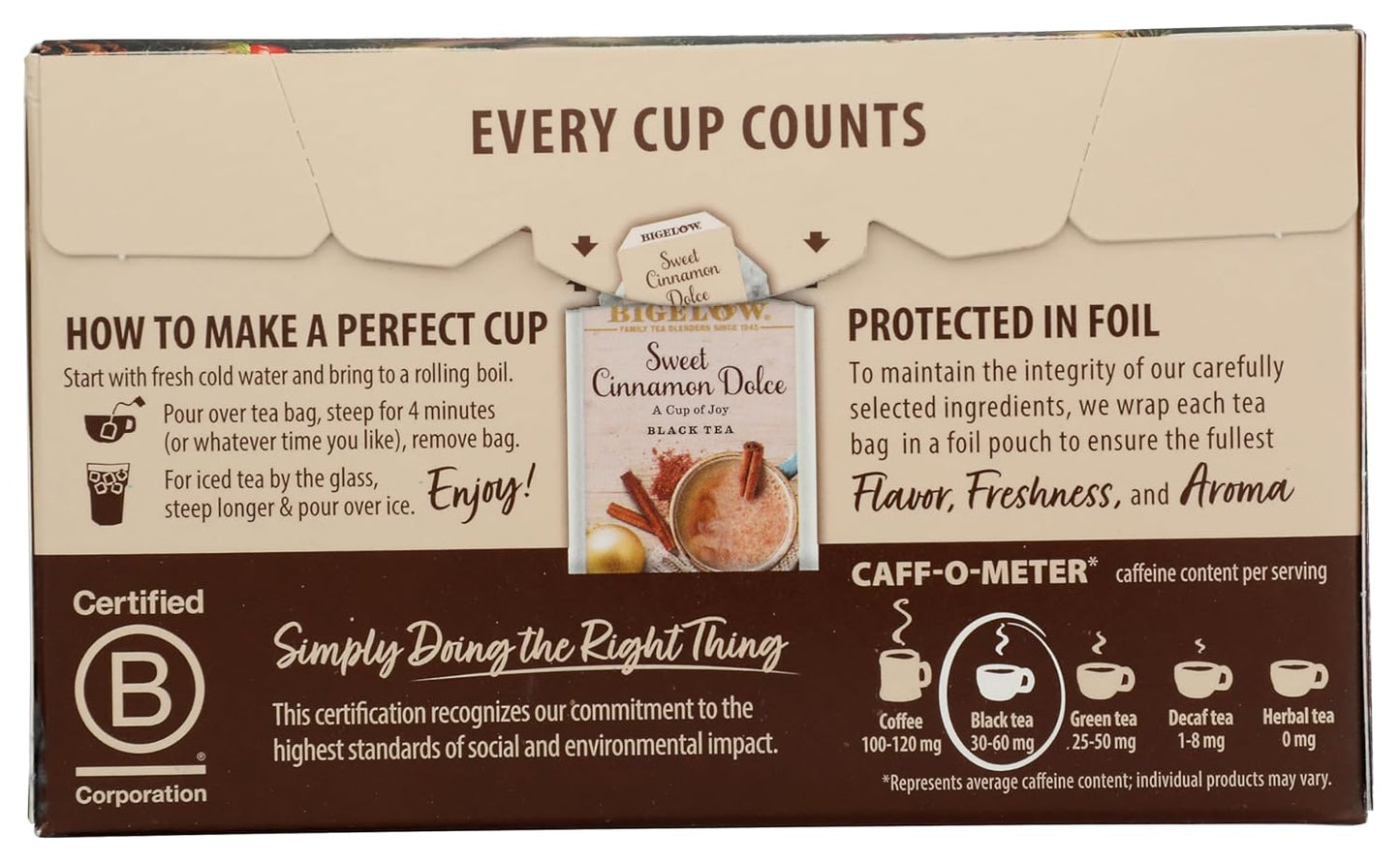 Bigelow Tea Black Tea 6 Flavor Variety Pack, Caffeinated Tea with Mint, Lemon, Constant Comment, English Teatime, Earl Grey, and Vanilla Chai, 20 Count Box (Pack of 6), 120 Total Tea Bags