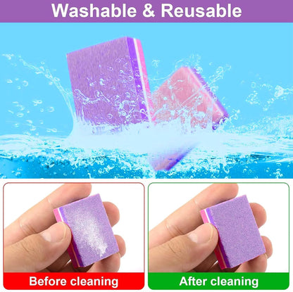 CGBE Nail Buffer (50 Pack), Buffer Block Nail File 100/180 Grit, Mini Nail Buffers Block Sponge Double Sided Nail File for Acrylic Nails Manicure Tools (Pink-Purple)