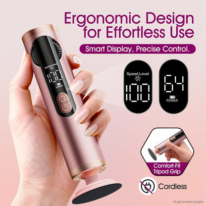 Electric Callus Remover for Feet, Rechargeable Pedicure Tools for Feet with 40PCS Sandpaper Discs, Adjustable Speed Heel Scraper for Cracked Heels, Foot Care Scrubber File for Dry Dead Skin