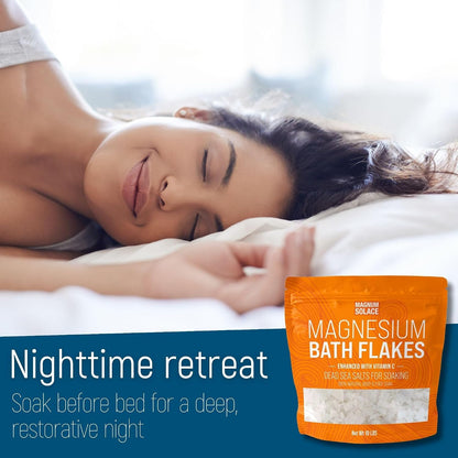 Magnesium Flakes for Bath - Magnesium Chloride Flakes - Dead Sea Salts for Soaking - Enhanced with Vitamin C Crystals, 10 LBS