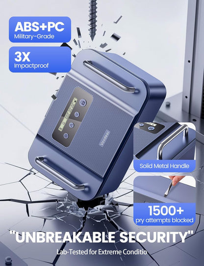Vaydeer Metal Timed Lock Box with Handles, Phone Lock Box with Timer