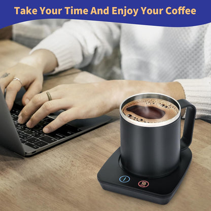 VOBAGA Mug Warmer& Coffee Mug Warmer for Office Desk Use, Candle Warmer with Three Temperature Settings, Coffee Warmer Plate for Cocoa Tea Water Milk with Auto Shut Off After 4 Hours, for Ideal Gifts
