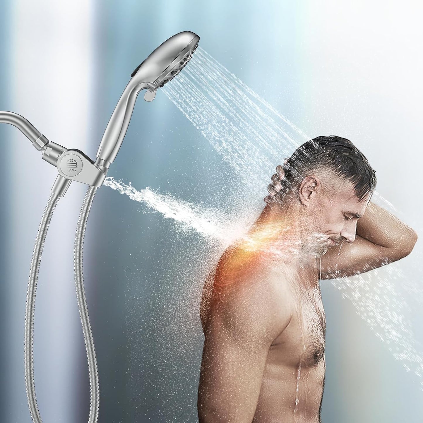 MakeFit Filtered Shower Head with Handheld Combo Matte Black - Dual 2-in-1 Spa System with Massage Shower and 10 Modes Hand Held Shower, High Pressure with Built in Power Wash Mode
