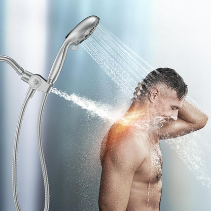 MakeFit Filtered Shower Head with Handheld Combo Matte Black - Dual 2-in-1 Spa System with Massage Shower and 10 Modes Hand Held Shower, High Pressure with Built in Power Wash Mode