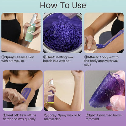 BLITZWAX Brazilian and Bikini Waxing Kit for Women, Hard Wax Warmer for Face, Legs and Body, At Home Hair Removal Kit, Beginner Friendly, Digital Fast Heating, 51 Wax Items