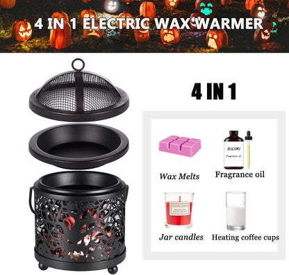 Dicimi Wax Melt Warmer,4-in-1 Electric Wax Melter,Oil Burner,Fireplace Wax Warmers, for Home Office Bedroom Aromatherapy Present and Decorations (Bronze, Fireplace Stove)
