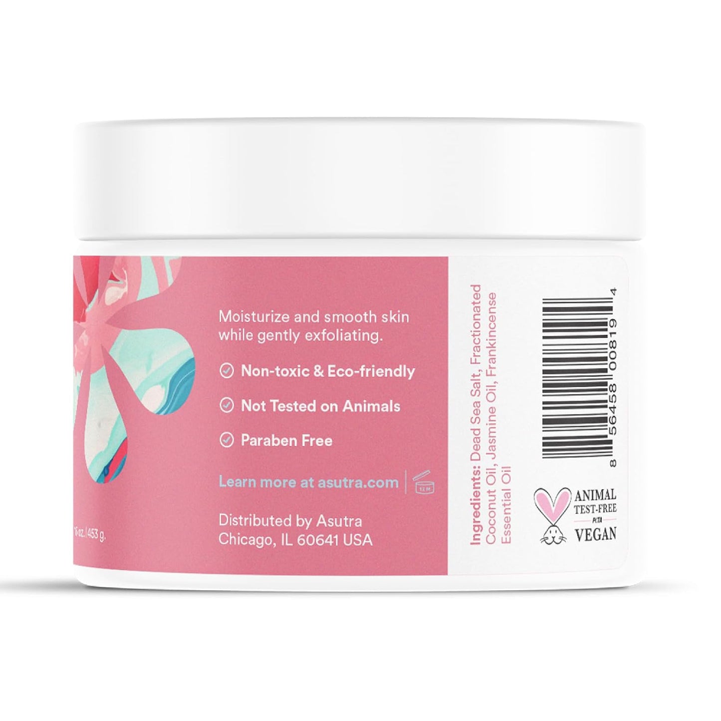 ASUTRA Dead Sea Salt Essential Oil Body Scrub Exfoliator (16 Ounce)