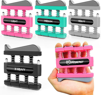 FitBeast Finger Strengthener, Finger Exerciser, Hand Exerciser for Improve Dexterity and Strength in Fingers, Hands, Forearms–Grip Strength Trainer for Musicians, Climbers