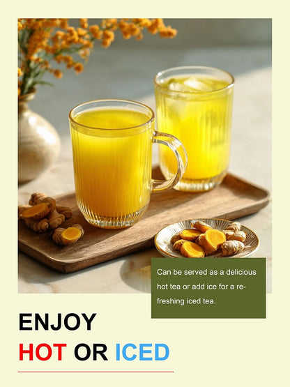 TeeLux Ginger Turmeric Green Tea Bags, Sweet Honey Aroma, Caffeinated 100ct