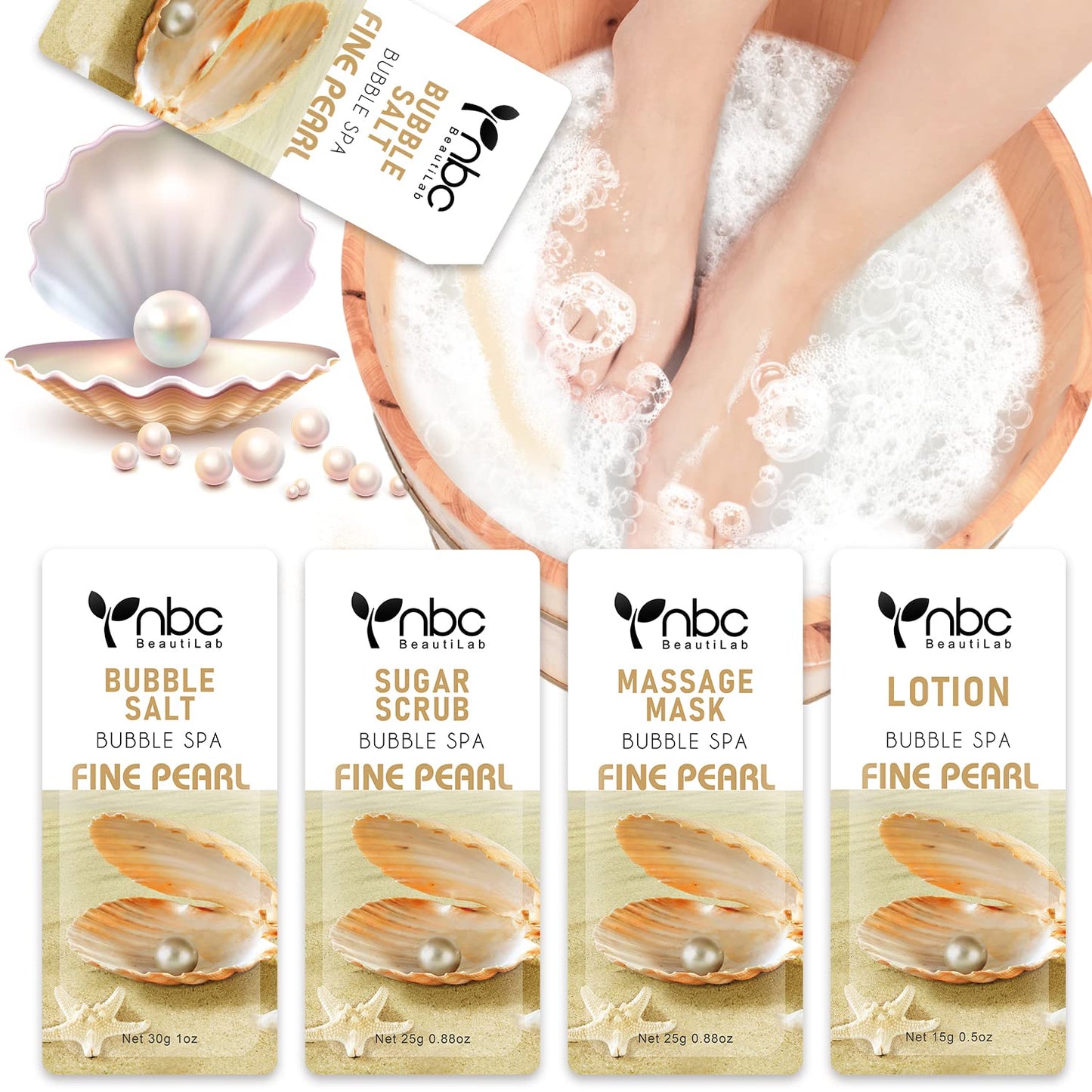Pedicure Kit Foot Soak Set: Bubble Salt, Sugar Scrub, Massage Mask, Massage Lotion in a Box, 4 Step Foot Spa Kit for Dry Feet, Softens Calluses, Tired Feet（3 Set Lavender) - Colors B
