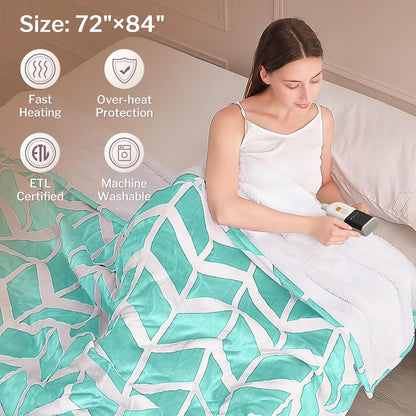VENTIMI Electric Blanket Heated Throw, 50" x 60" Heated Blanket with 5 Heat Levels & 3 Hours Auto Off, Fast Heating Blankets with ETL & FCC Certification, Grey