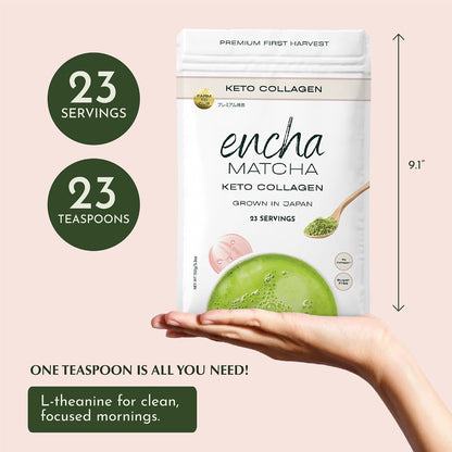 Encha Matcha - Ceremonial Grade Matcha Powder, Organic First Harvest Japanese Green Tea Powder, Tea From Uji, Japan (30g/1.06oz)