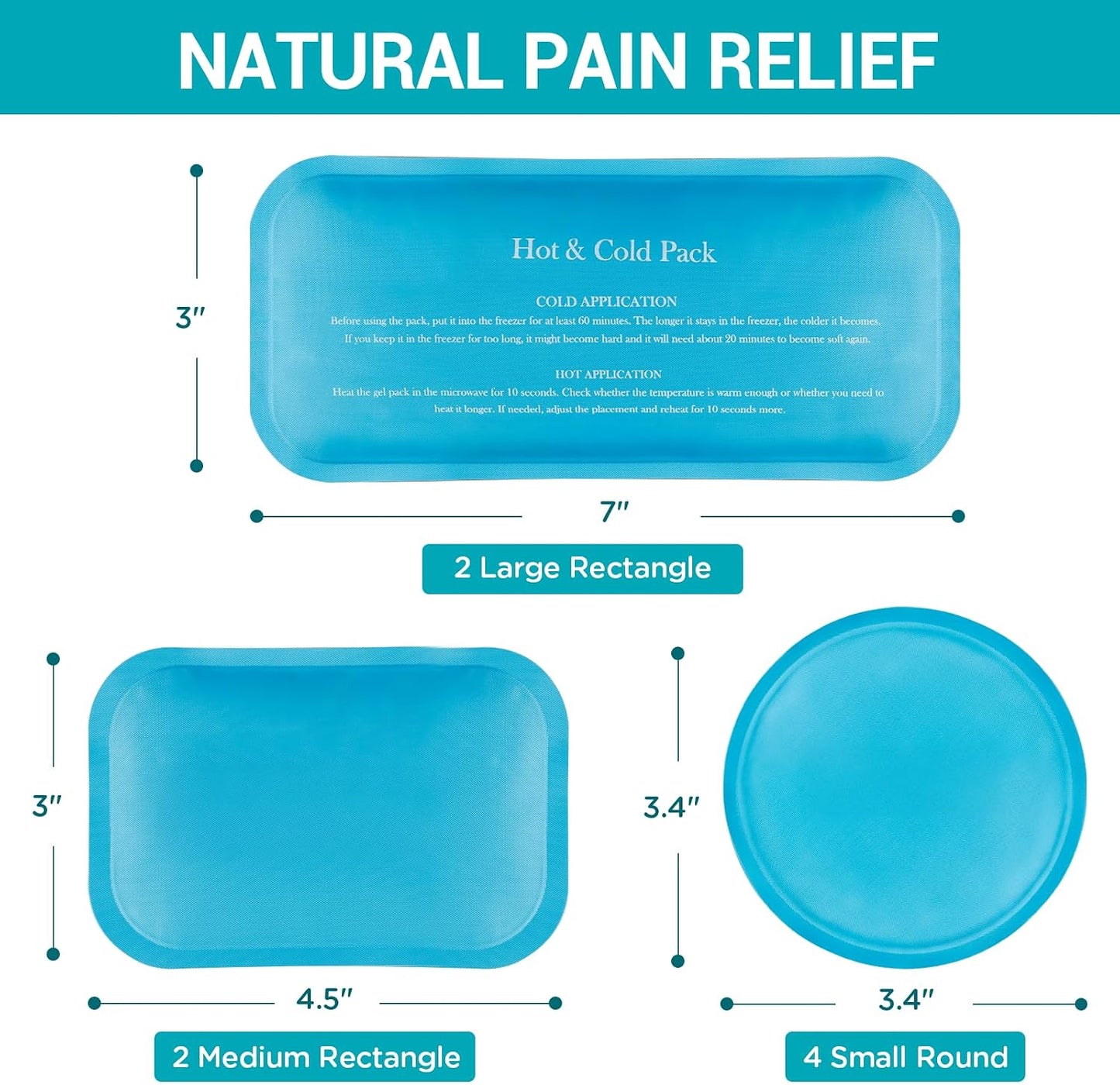 Small Ice Packs, 6 Pcs, Reusable Mini Gel Cold Packs for Injuries, Hot Cold Compress for Kid's Boo Boos, Headaches, Wisdom Teeth, Breastfeeding, Pain Relief, Fever, Mosquito Bite, First Aid 3" X 4.5"