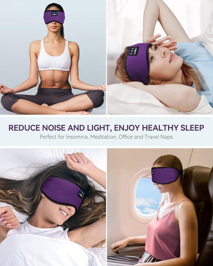 MUSICOZY Sleep Headphones Bluetooth 5.4 Headband Sleeping Eye Mask for Mom Women Men Wireless Music Earbuds Earphones for Side Sleepers Built-in HD Speakers Cool Gadgets Unique Gifts